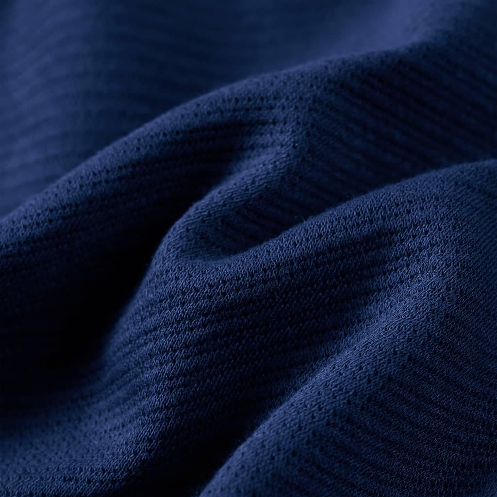 Sudadera infantil con cremallera azul marino, camiseta de manga larga de poliéster algodón elastano, talla para niños y niñas, transpirable y cálida
