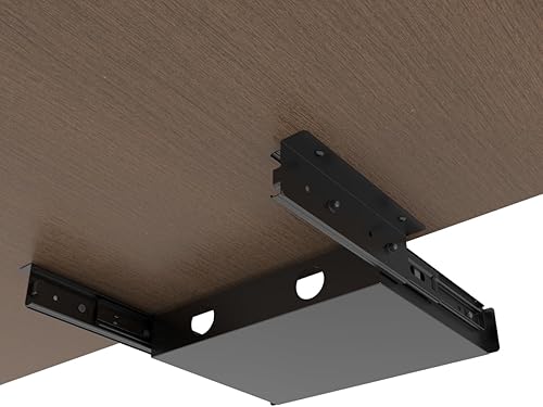 Miniatura 5 de Cajón deslizante de 13 pulgadas de ancho para debajo del escritorio, organizador de almacenamiento extraíble con asa en la oficina o el hogar para