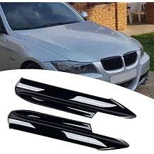 2Pcs Front Bumper Lip Splitter Flap For BMW 3 Series E90 E91 M-Tech, Gloss Black PP Plastic Aero Diffuser, Sporty Car Styling 2005-2008