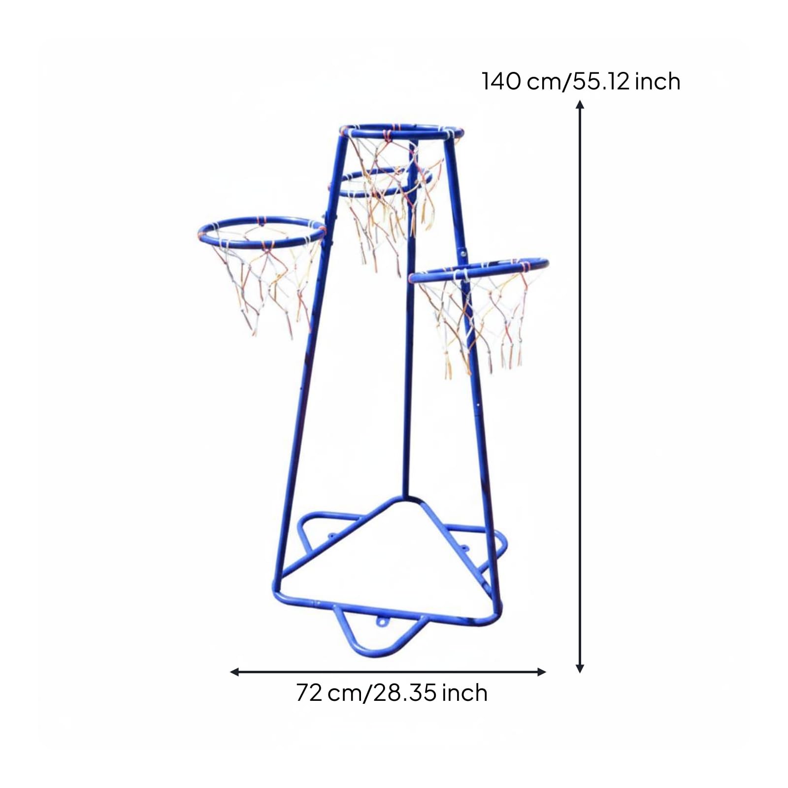 Children Basketball Hoop Aro de Baloncesto Infantil Canasta Soporte Estación con Cuatro Aros con para Repetir Marco de Acero Galvanizado y Base