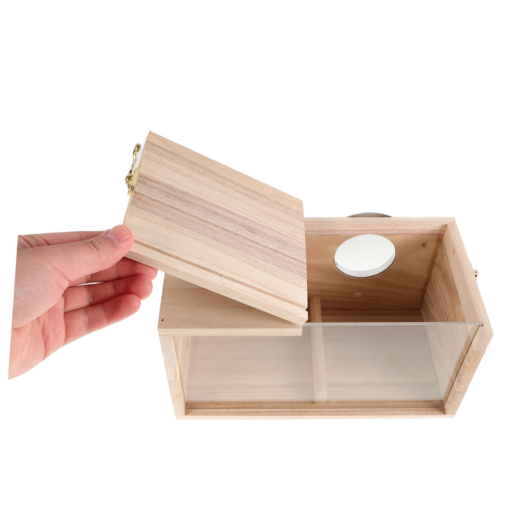 Hemobllo Birdhouse Nido per Parrocchetti in Legno Finestra Acrilica | Beige, Uso Outdoor e Giardino, per Cocorite e Calopsitte, Installazione Semplice