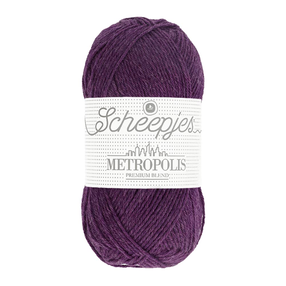 Scheepjes Metropolis 50g - 053 Santiago, Purple Yarn for Knitting and Crocheting