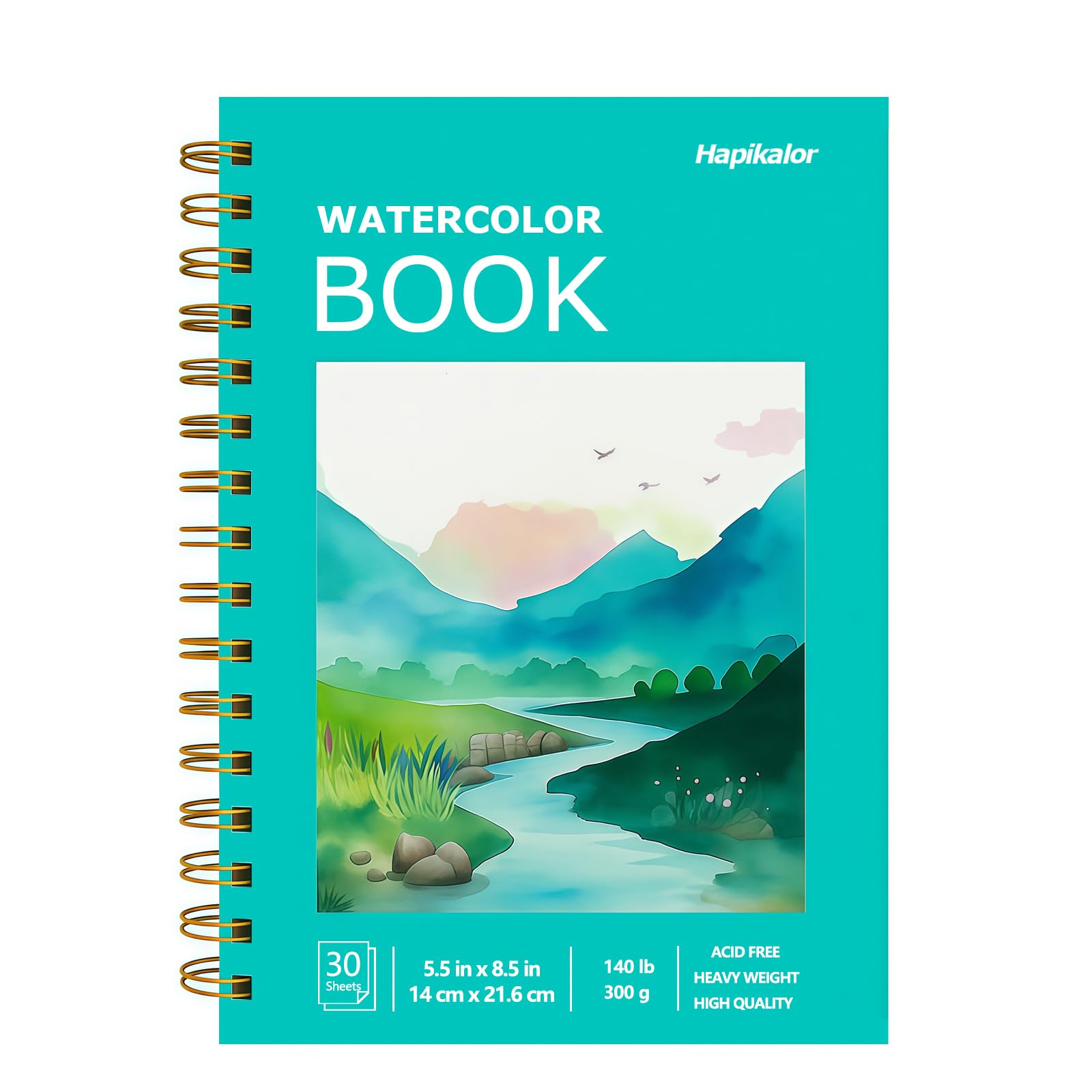 Hapikalor Watercolor Paper Pad, 5.5"x8.5" Water Color Paper, 140lb/300gsm