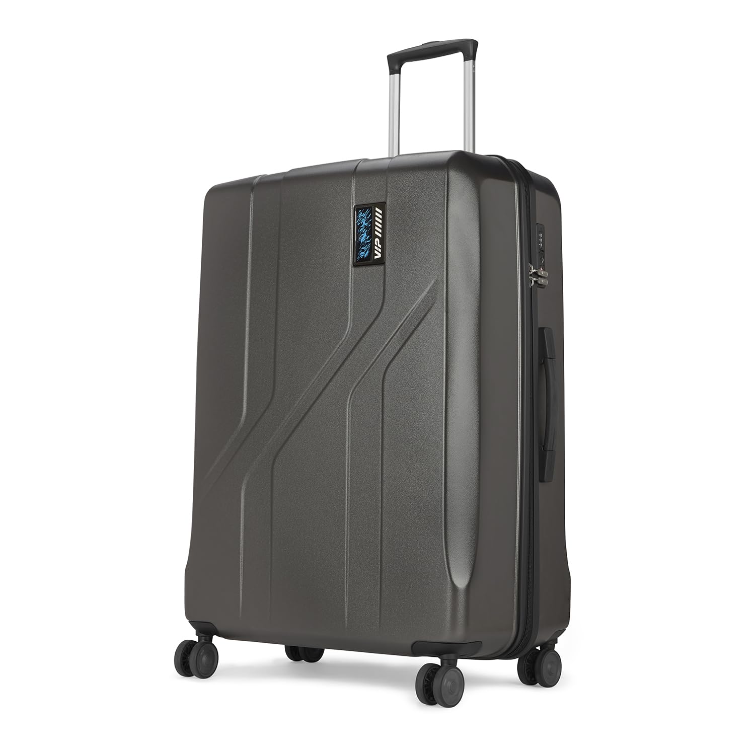 VIP VIP Plastic Augment Check-In Trolley Bag With Spinner Wheels - Large, 80Cms | Premium Hard-Sided Luggage For Travel With Smart Proximity Sensor & Tsa Lock - Graphite