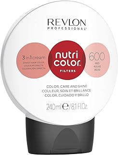 REVLON PROFESSIONAL Nutri Color Filters, Mascarilla de Coloración Temporal para el Pelo, Revive el Color del Cabello, Brillo y Coloración Intensa, Tinte Pelo Mujer Tono 600 Rojo, 240ml