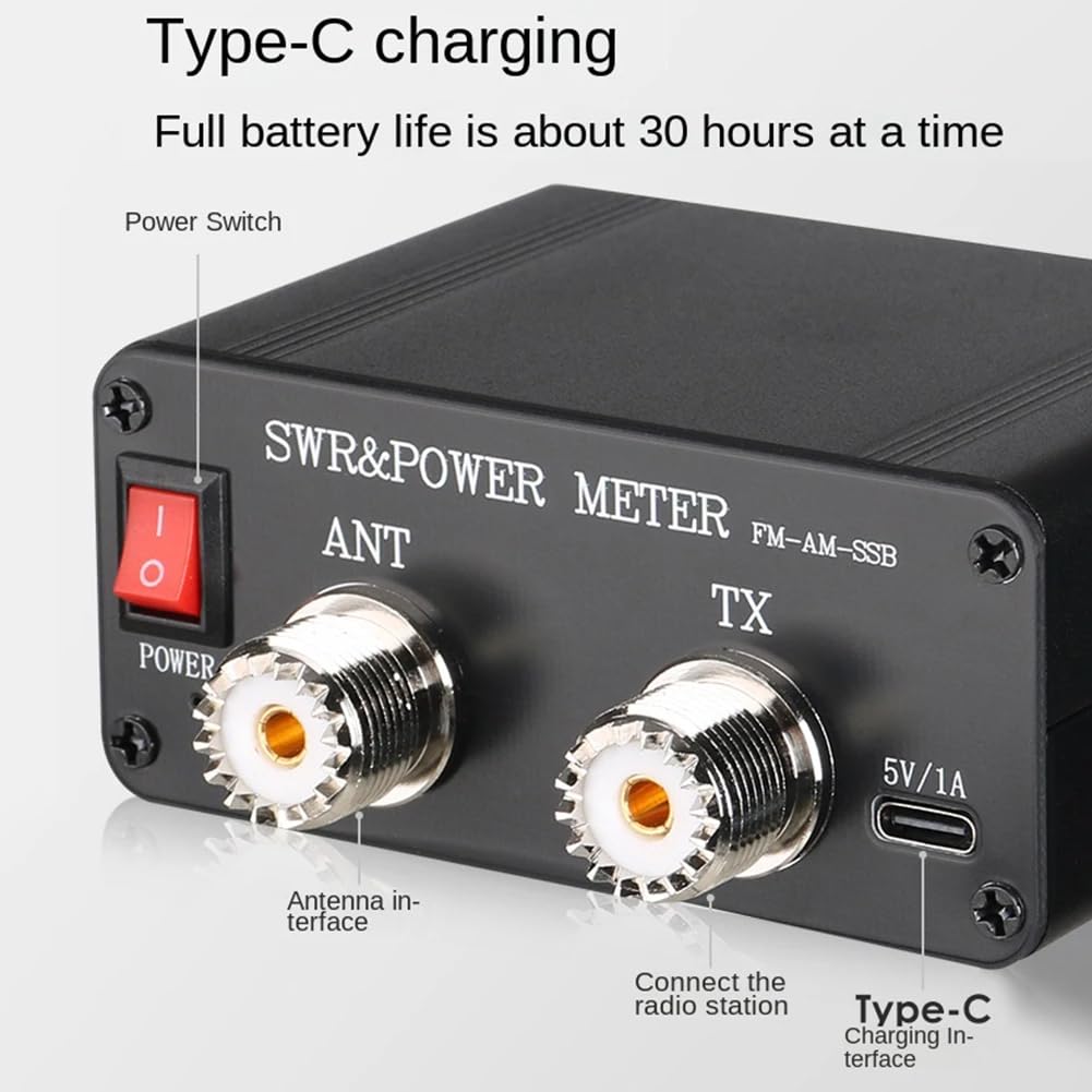 CQV-SWR120 120W SWR & Power Standing Wave Meter High Standing Wave Alarm Function 240 * 240 Full Color HD Display FM-AM-SSB