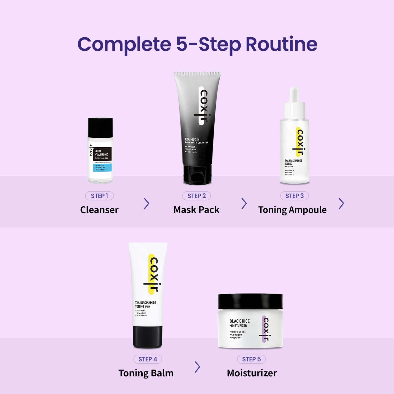 coxir K-Beauty mit coxir (KOREA BOX) [K-BEAUTY, Hautpflege-Geschenkset mit Premium-Geschenk, Koreanische Hautpflege]