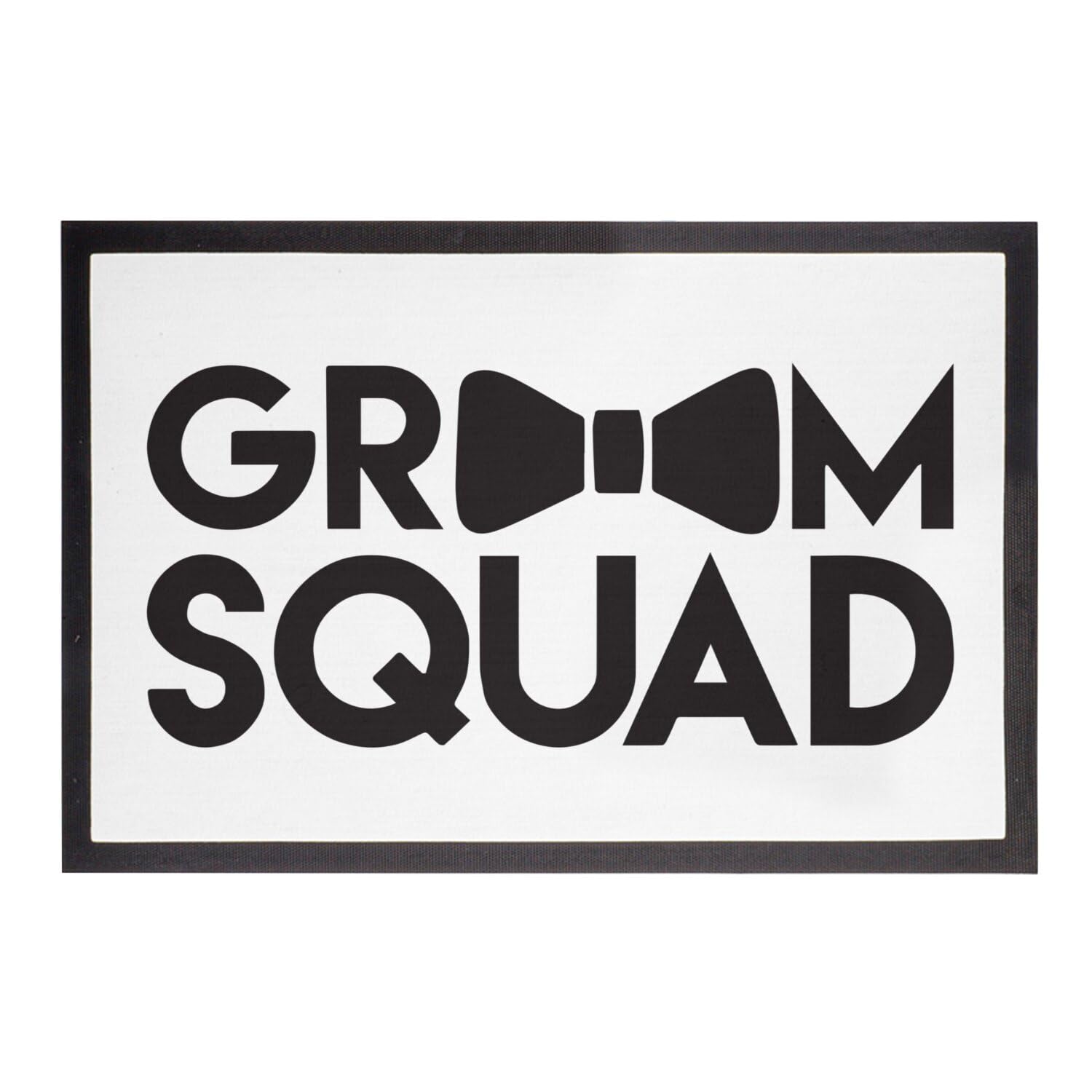 Paillasson Blanc Groom Squad 75x50cm pour Entrée Mariage