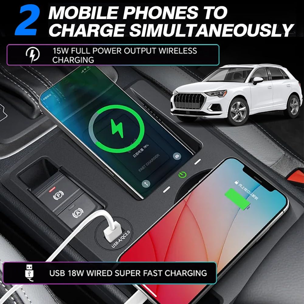 Caricatore Wireless Auto per Audi Q3/Q3 Sportback Audi RS Q3 2024-2019