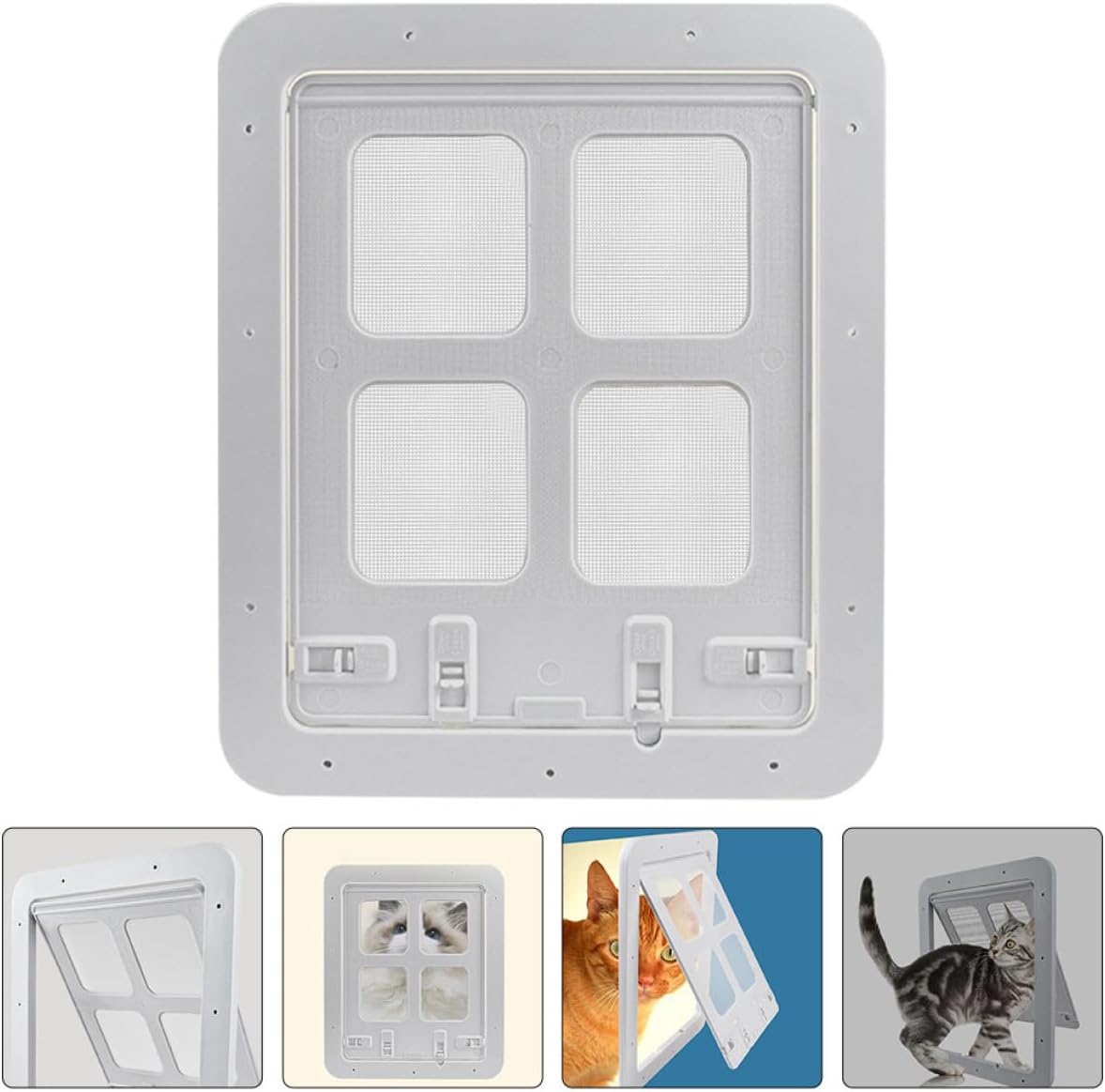 ERINGOGO Pet Flap Door Small White Magnetic Closure Screen Door for Dogs and Cats Replacement Kit Small Animal Flap Suitable for Homes