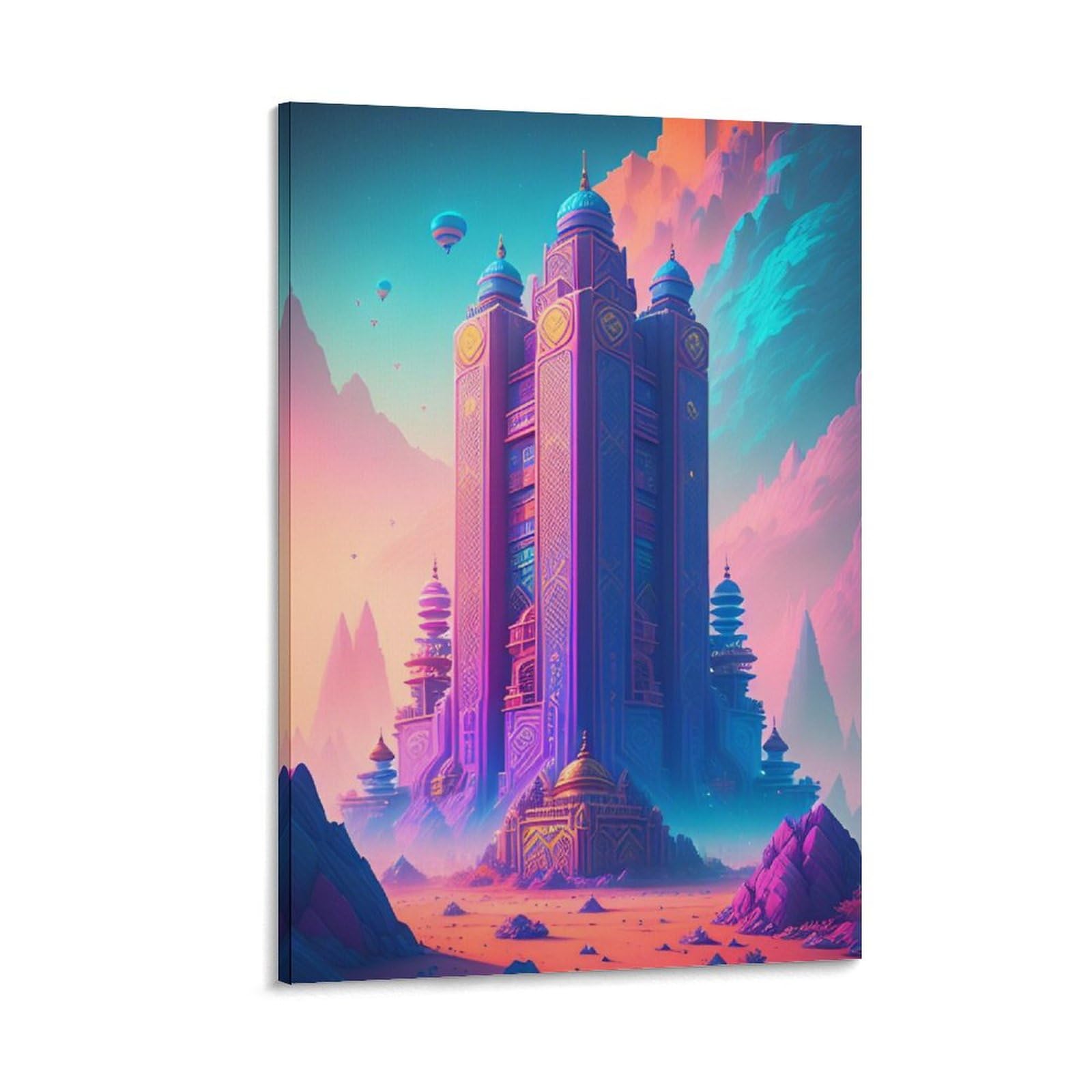 Amazon.co.jp: 絵画 エイリアンのファンタジー城インテリア 絵画  