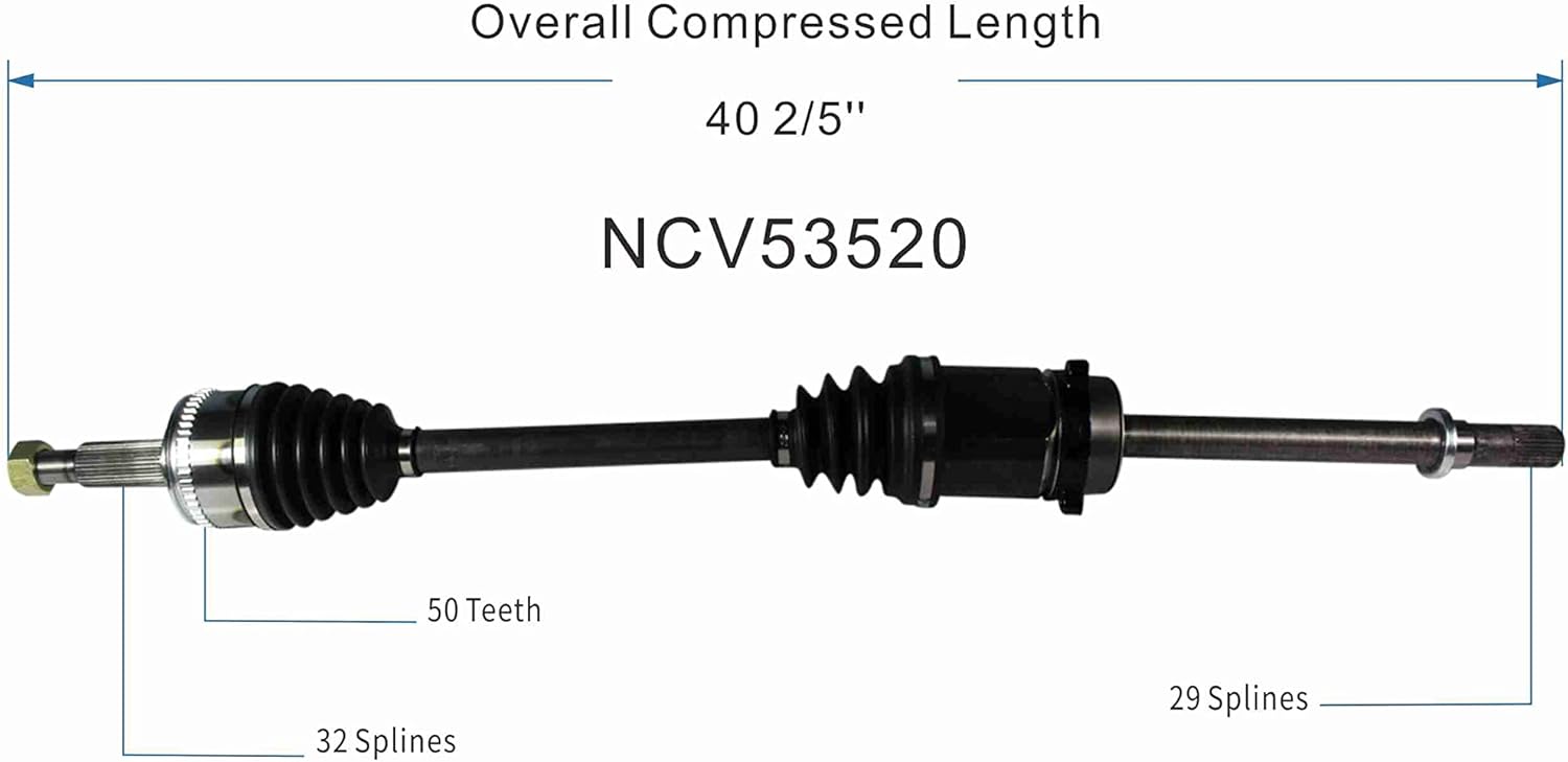 GSP NCV53520 CV Axle Shaft Assembly - Right Front (Passenger Side)