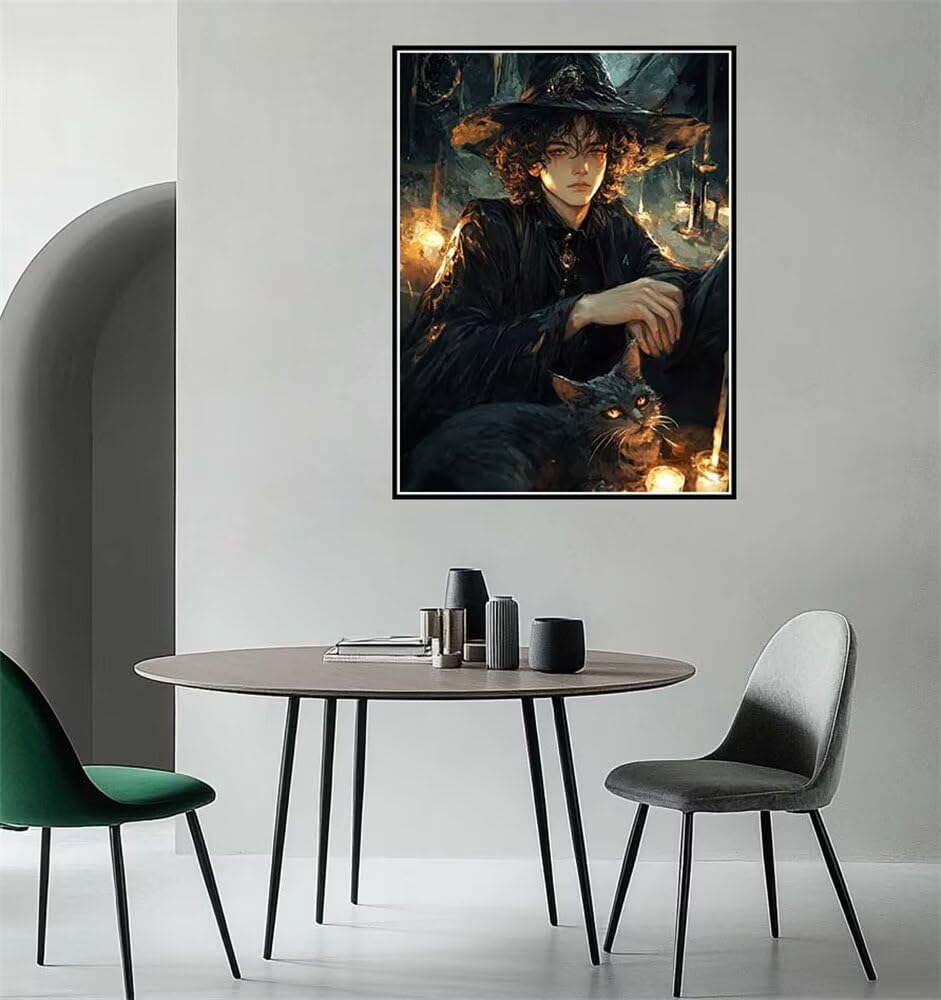 LLWYH Pintar por Numeros Anime, Pintar por Numeros Adultos Gato 70x90 cm, Cuadros para Pintar por Numeros con Pinceles y Pinturas Acrílicas para Decoración del Hogar (Sin Marco) -YH1287