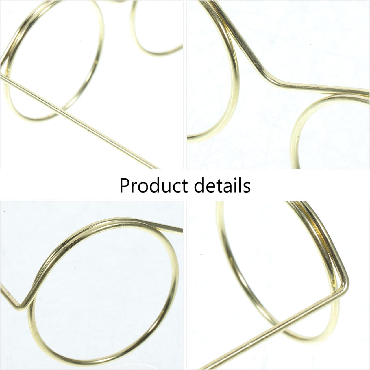 Kisangel 10 Pcs Mini Doll Glasses, Miniature Metal Wire Rim Round Eyeglasses for Doll Dress Up, Lightweight Toy Eye-Glasses for Crafts, DIY Accessories