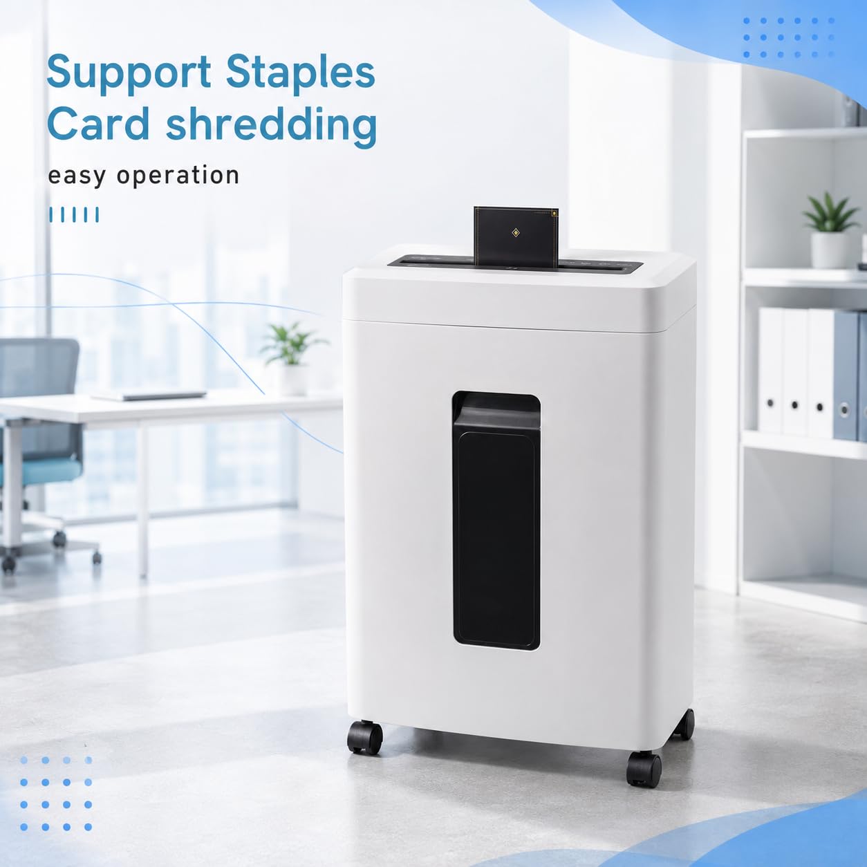 Distruggi Documenti Professionale Elettrico: P-5 Microframmenti Tritacarte 10 Fogli 60 Min Continuo Cestino 18L Silenzioso per Casa Ufficio Domestico Piccolo Studio Scuola