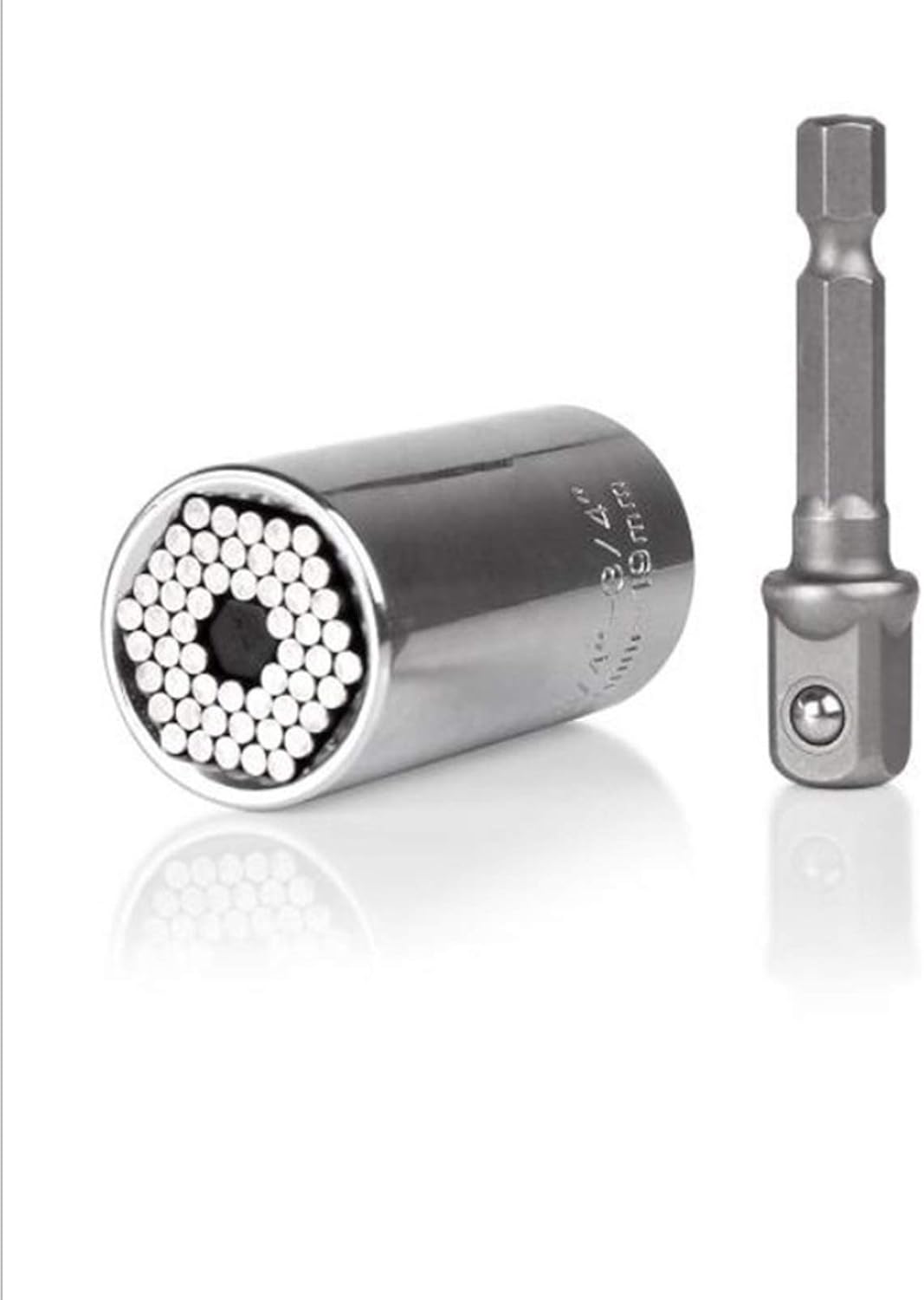 Exclusive Discount 60% Price Stocking Stuffers Universal Socket Tools - Power Drill Adapter, Multi-function Tools Socket Set，Chrome Vanadium Steel Super Universal Socket Grip Gadgets for Men, Women,Husband， Boyfriend(7-19mm) (1)