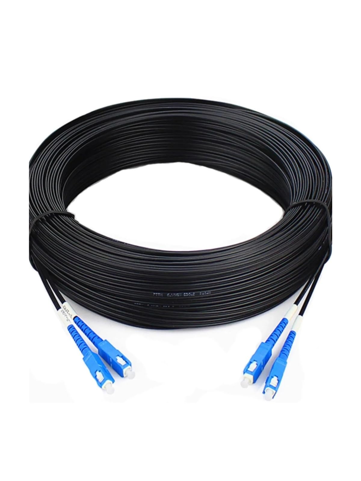 Câble de raccordement à Fibre Optique d'intérieur à 2 conducteurs - SC UPC monomode, Longueur 150 m/200 m, 1310 nm-1550 nm, spécification 0,8 mm(White,200M)