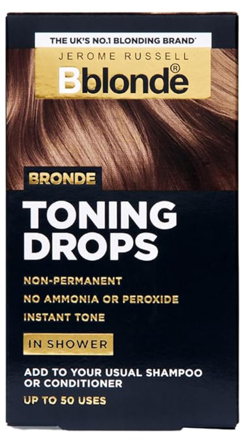 Jerome Russell Bblonde BRONDE Toning Drops | Blonde Temporary Toner | Neutralises Yellow Tones | Customisable Intensity | Mix-In Shampoo/Conditioner Formula | Vegan | 50ml