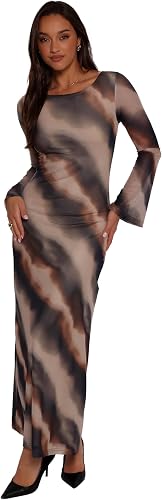Pandora Long Sleeve Maxi Dress - Ombre Stripe S