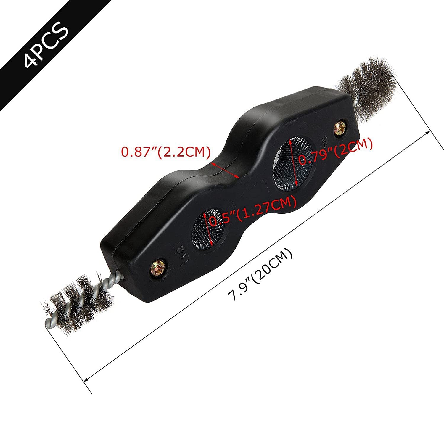 WICKED 1/2 ''Koperen Buis Pijp Reiniging Borstel Kit; De Professionele Loodgieter Tool Industriele Alle Metaal Sterkte Heavy Duty Bouw Grade Met Vervangbare Onderdelen 753537131