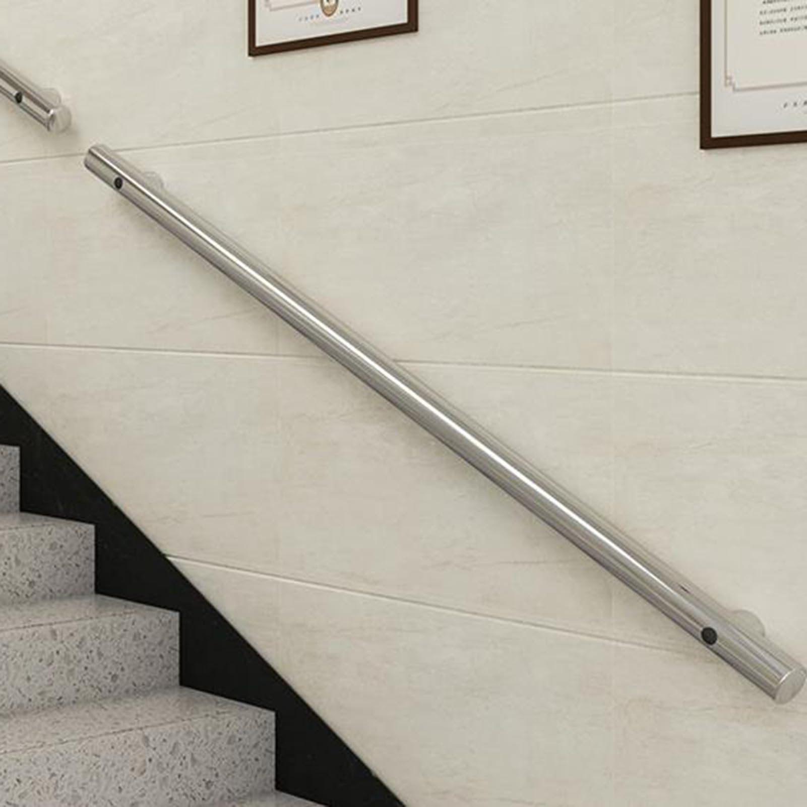 Barandillas Antideslizantes de Acero Inoxidable para escaleras, Kit de barandilla con Varilla de Soporte de 100 cm para barandillas de escaleras Interiores, de hospitales y hogares