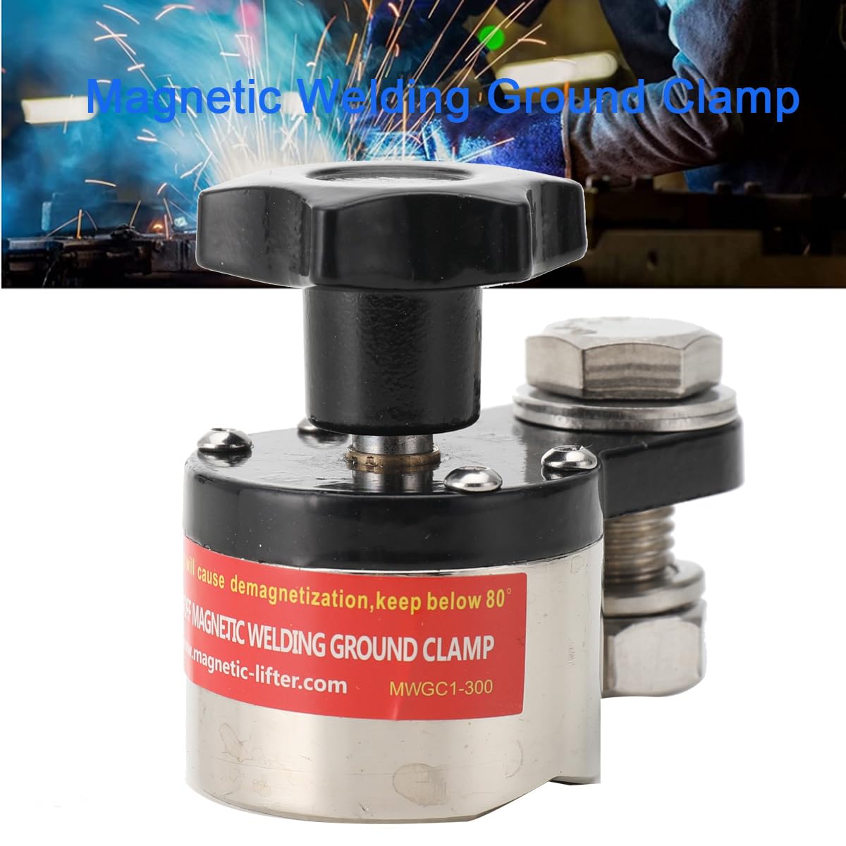 QAVODB Magnetic Welding Ground Clamp 300A Grounding Adjustable Magnetic Connector Earth Switch Industrial Welding Machine Welding Holder Rare Earth Switchable Magnet Welding Holder