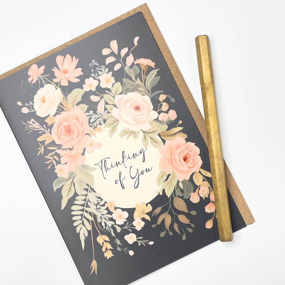 Thinking Of You Sympathy Card Old English Co. Thinking Of You Cards For  Friends - Thinking Of You Card For Men And Women - White Floral Wreath Navy  Background Sympathy Card Design |, image size:1080x1080