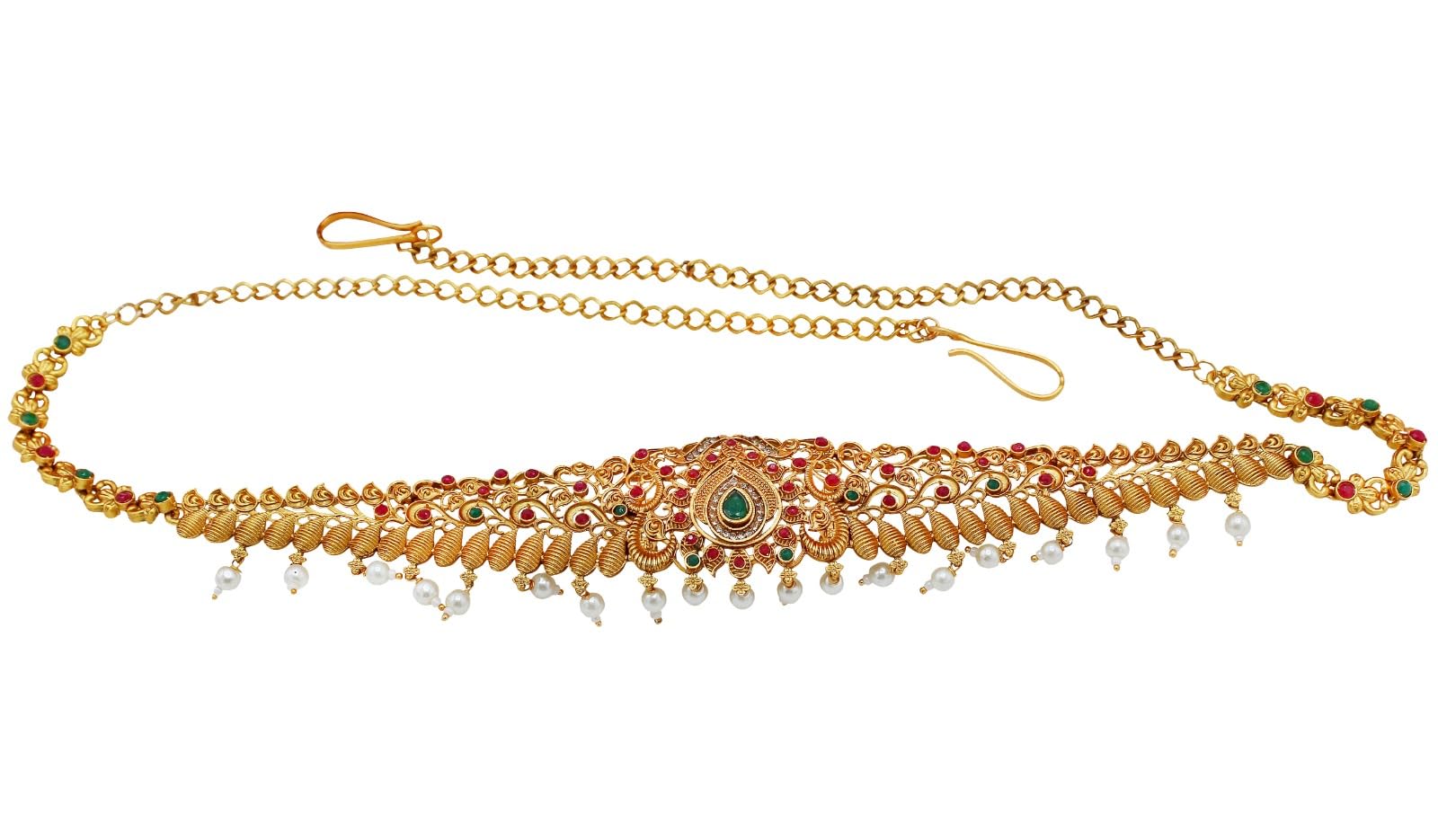 Nagneshi Art - Kamarbandh Belt for Saree - Fancy & Elegant Golden South Indian Lehenga & Saree Belt for Women (B0B6559G5K) Amazon Price History, Amazon Price Tracker