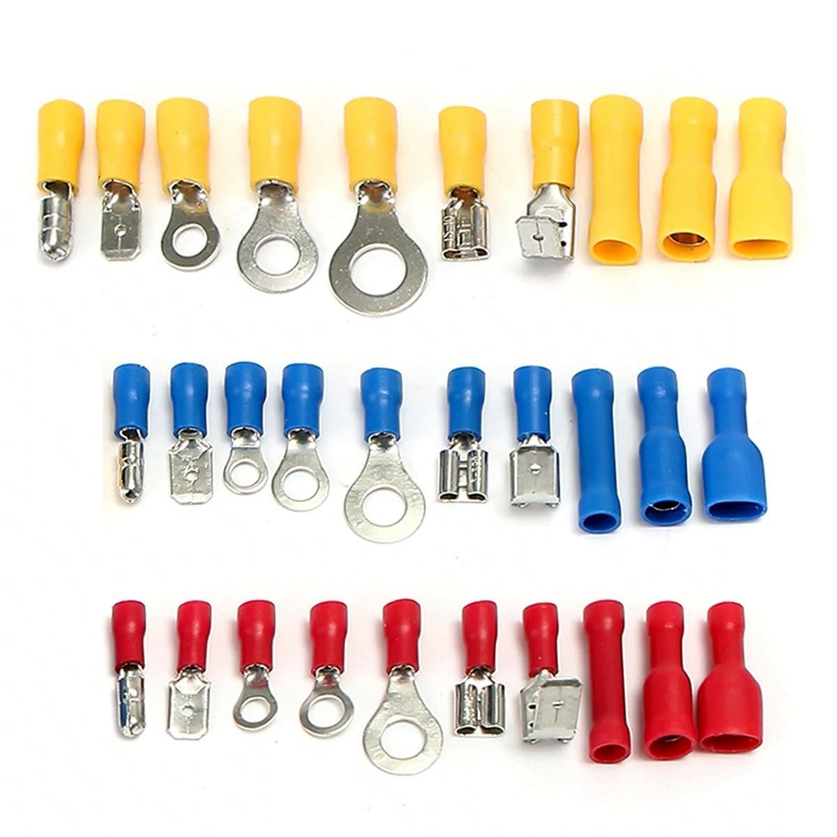 Lot de 480 connecteurs de fils électriques, bornes à sertir isolées, multicolores, adaptés pour les bagues mixtes, fourches, bêches, balle, déconnexion rapide
