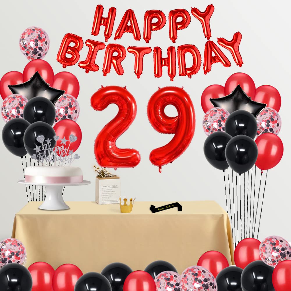 Fête De Fête Avec Des Ballons Rouges, Noirs Et Roses | PSD Gratuite