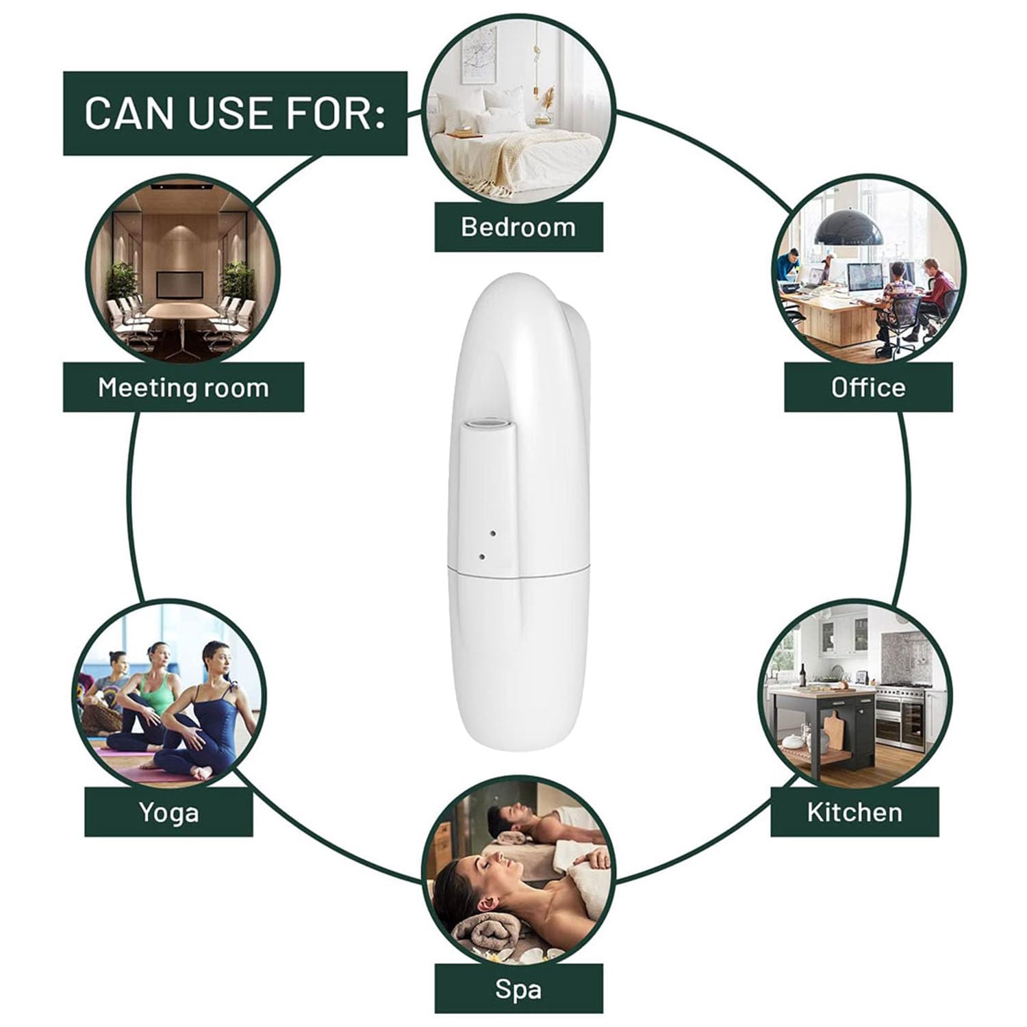Difusor de Aceite Esencial Sin Agua Enchufe en Máquina de Aire de Aroma Profesional con Tecnología de Difusión de Aire Frío para SPA Yoga Dormitorio Oficina Cocina