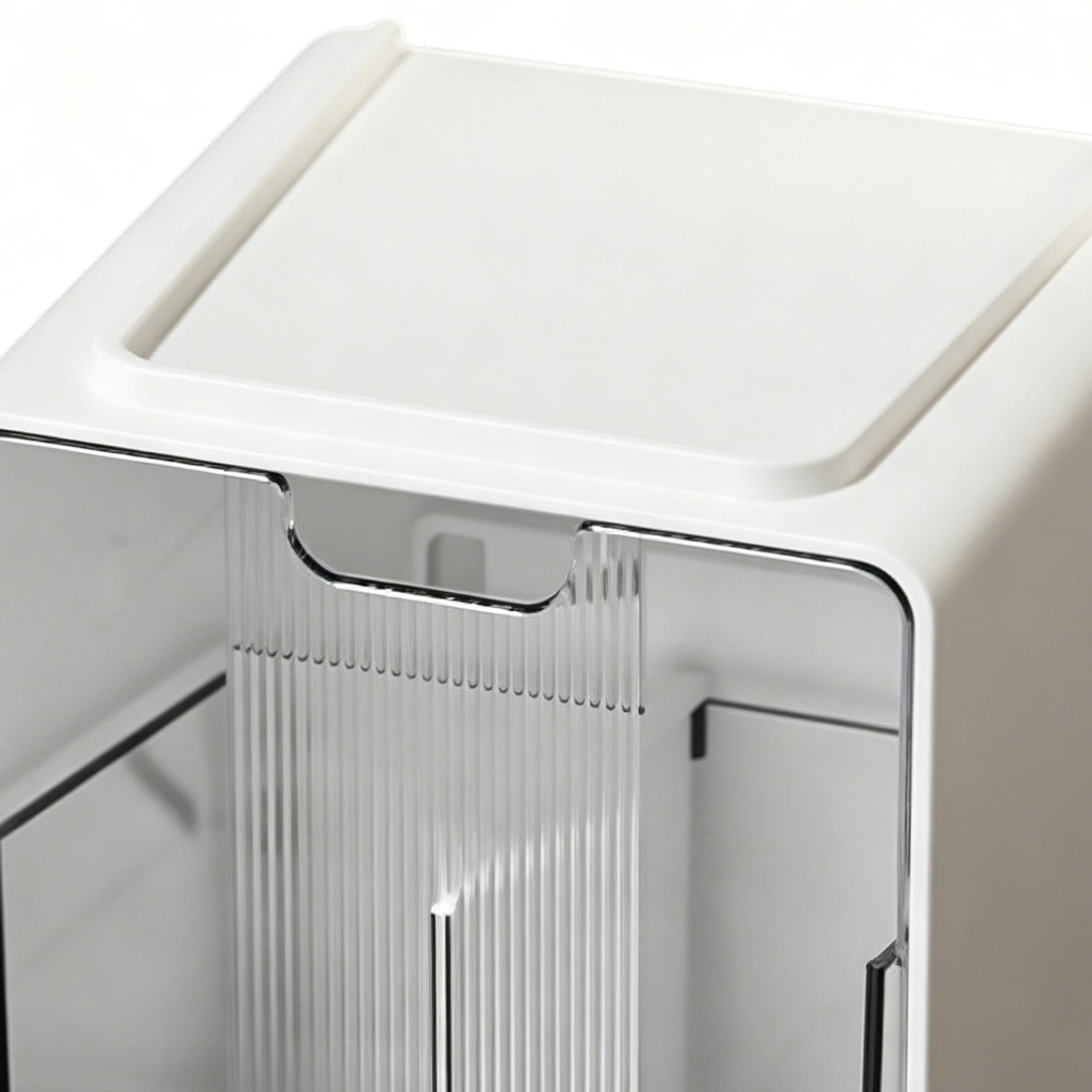 Wattestäbchenhalter Transparenter Staubdichter Organizer Mit Schublade | Wattepad-Halter Für Schminktisch Mit Schublade Frisiertisch Wandregal Kleiderschrank Schlafzimmer Salon Spa (Weiß)