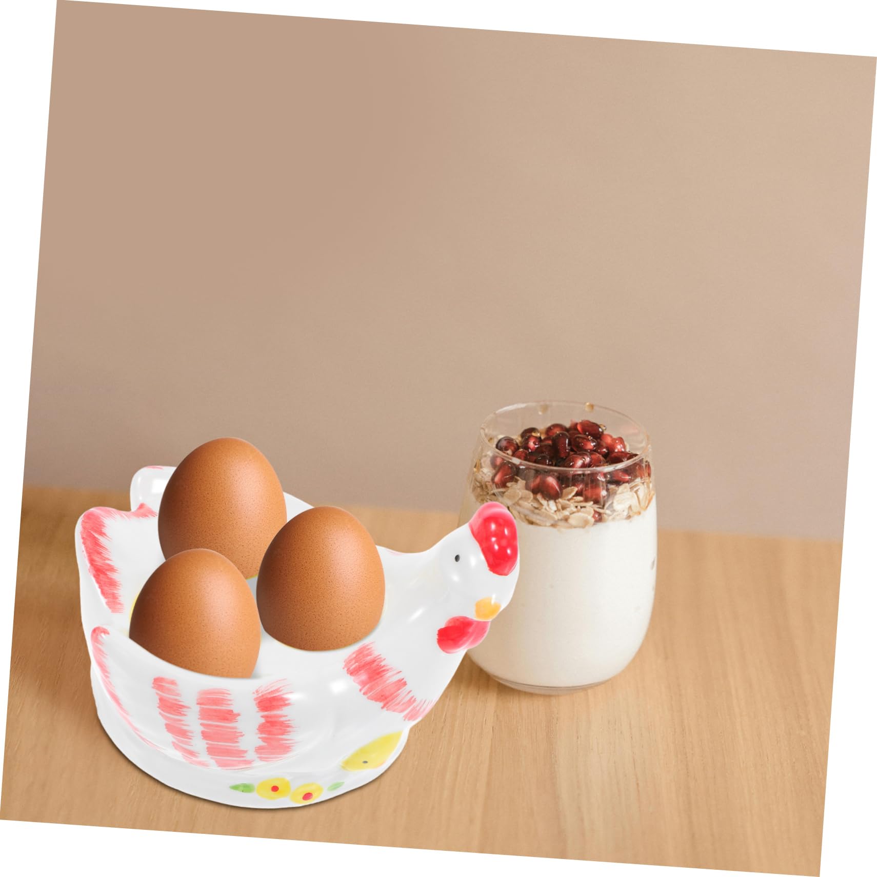 Alipis Porte Œufs Coq Forme Plateau Œufs Durs Coquetier Présentoir Cuisine Rangement Table