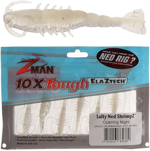 Z-Man SNS25-263PK6 Salty Ned Shrimpz 2.5" Noche de apertura Paquete de 6