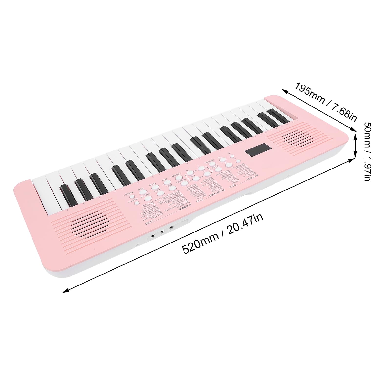 Pianoforte elettronico ZenithAur a 37 tasti con riproduzione della registrazione di brani, tastiera digitale in modalità doppia alimentazione per esercitarsi nella composizione (Rosea)