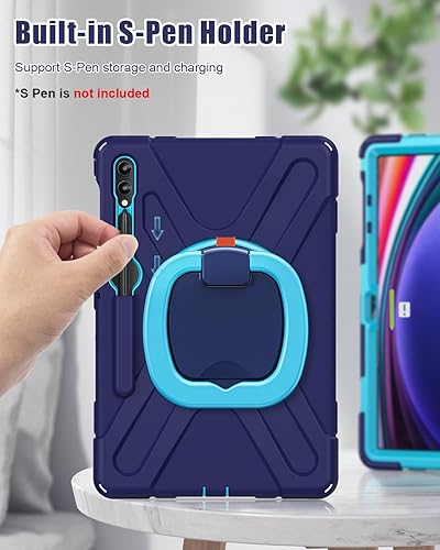 Miniatura 7 de BRAECN Funda para Samsung Galaxy Tab S9 FE+S9 Plus de 12.4 pulgadas 2023, funda de silicona resistente con soporte para S Pen y protector de