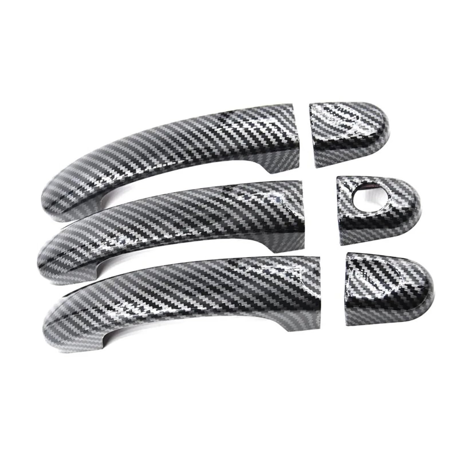 Hillar Carbon Fiber Door Outer Handle For Vw T5 T6 For Transporter For Caddy Exterior Side Car Door Handle Cover Decoration Trim(Carbon Fiber)