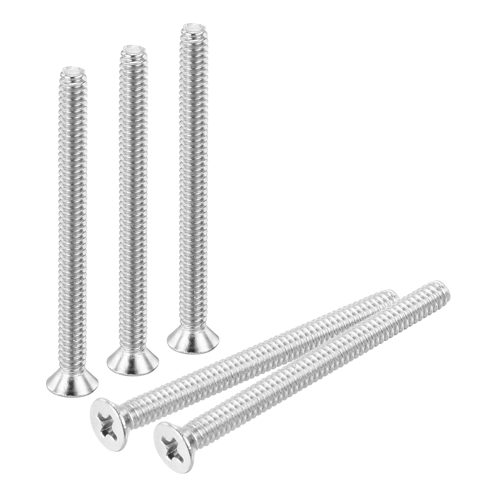 uxcell 50 pcs #4-40x1-1/4 inches Machine Screws Phillips Pan Cross Head Screws Fasteners Bolts 304 Stainless Steel Silver for Wall Socket,House