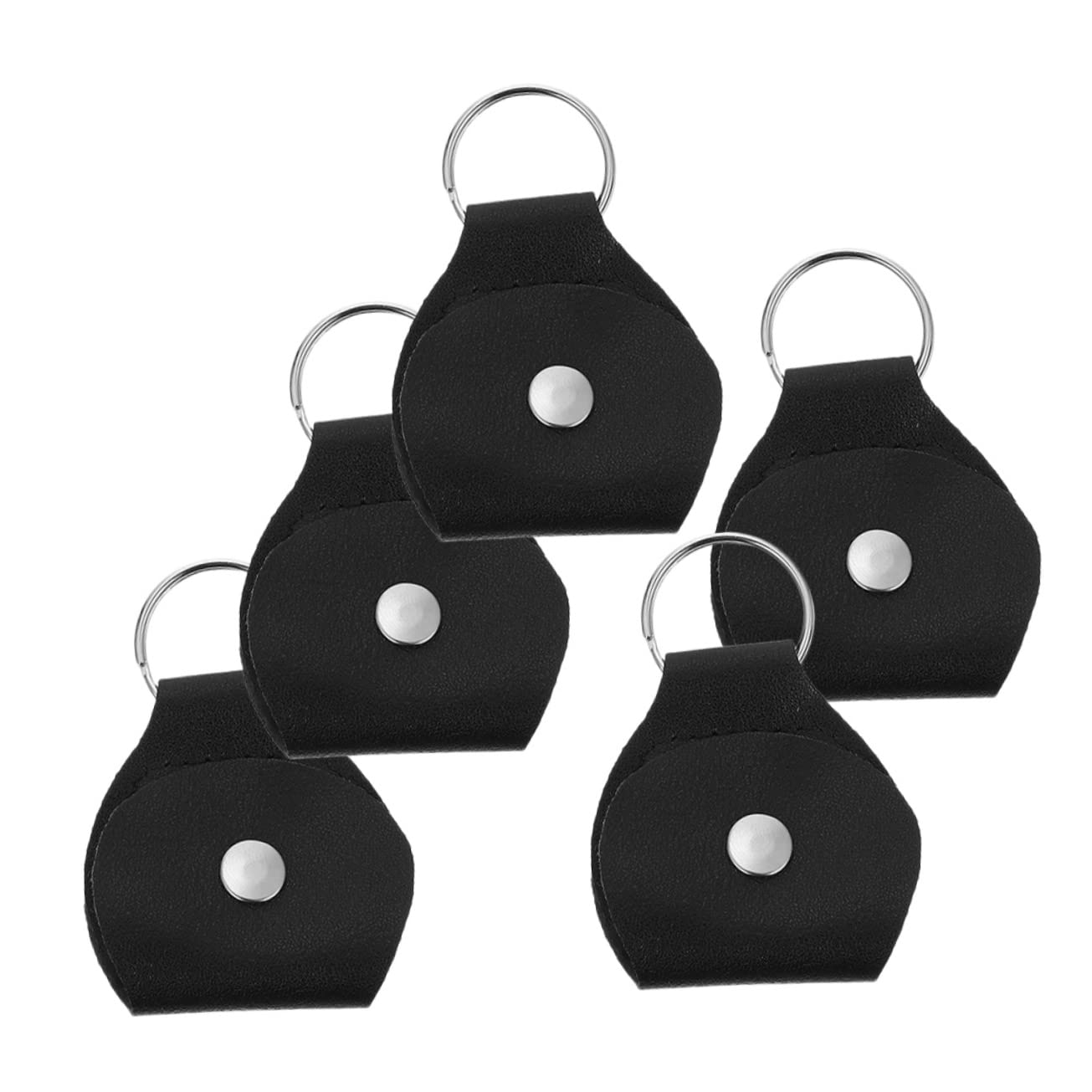 Holibanna 1set Portable Guitar Pick Holder Pu Leather Plectrum Storage Bag with Keychain Ring Lightweight and Stylish Organizer for Guitar Picks Durable and Practical Design 5pcs