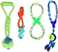 4 Brinquedo Pet Corda Mordedor Resistente Interativo Cachorro Forte