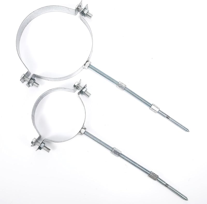 Beekeg Kémény Cső Tartó Bilincs 150mm Fehér Fali Rögzítő Fojtószeleppel Füstcső Szereléshez 2db