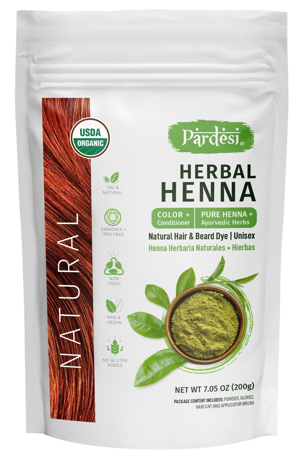 Amazon.com : Pardesi Organic Henna Natural 200g - Natural Hair