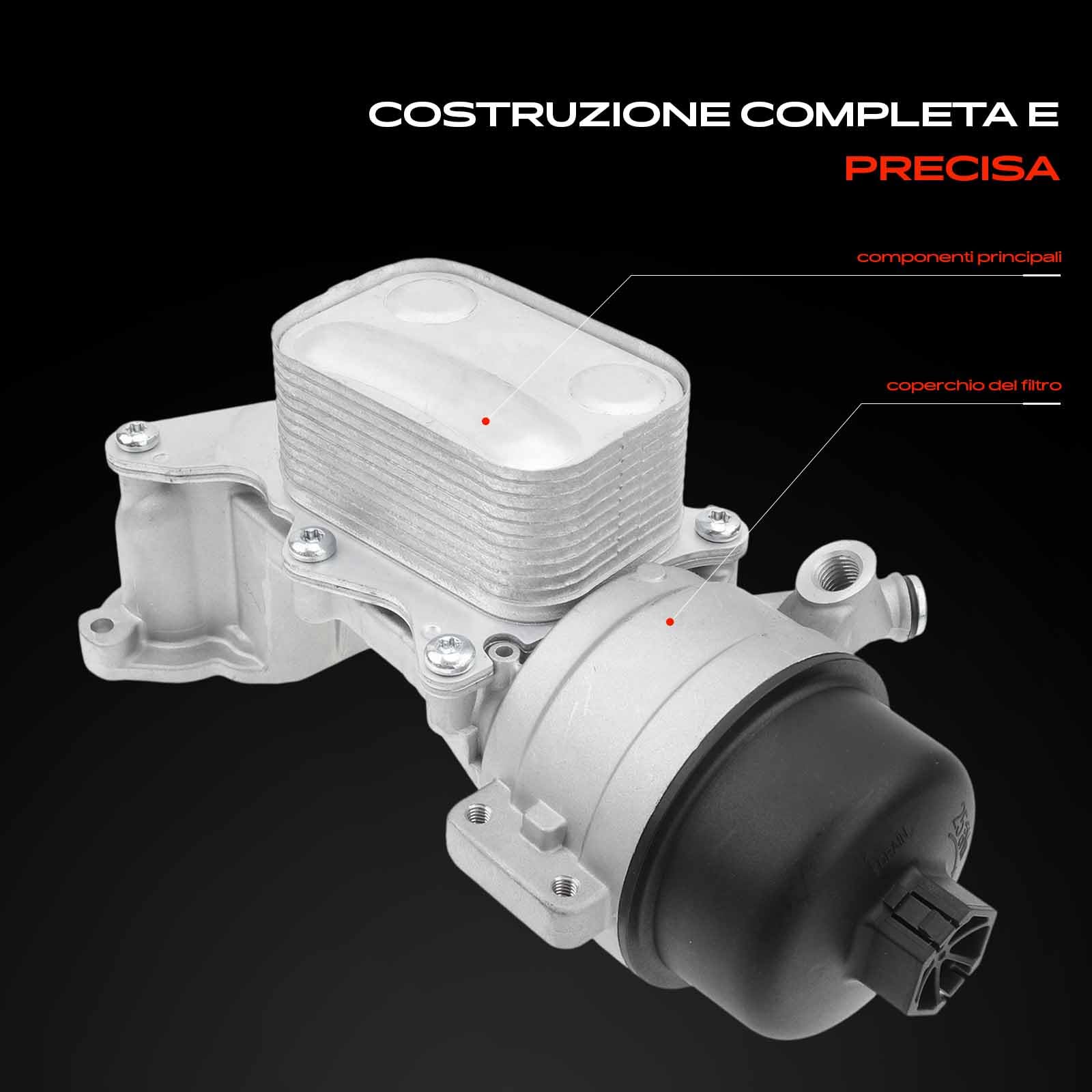 Frankberg Radiatore olio motore con filtro 11427552687 | Compatibile con: M.i.n.i R56, M.i.n.i Cabrio R57, C4 I LC, 207 SW WK, DS3 Cabriolet, 308 I 4A 4C, M.i.n.i Coupé R58