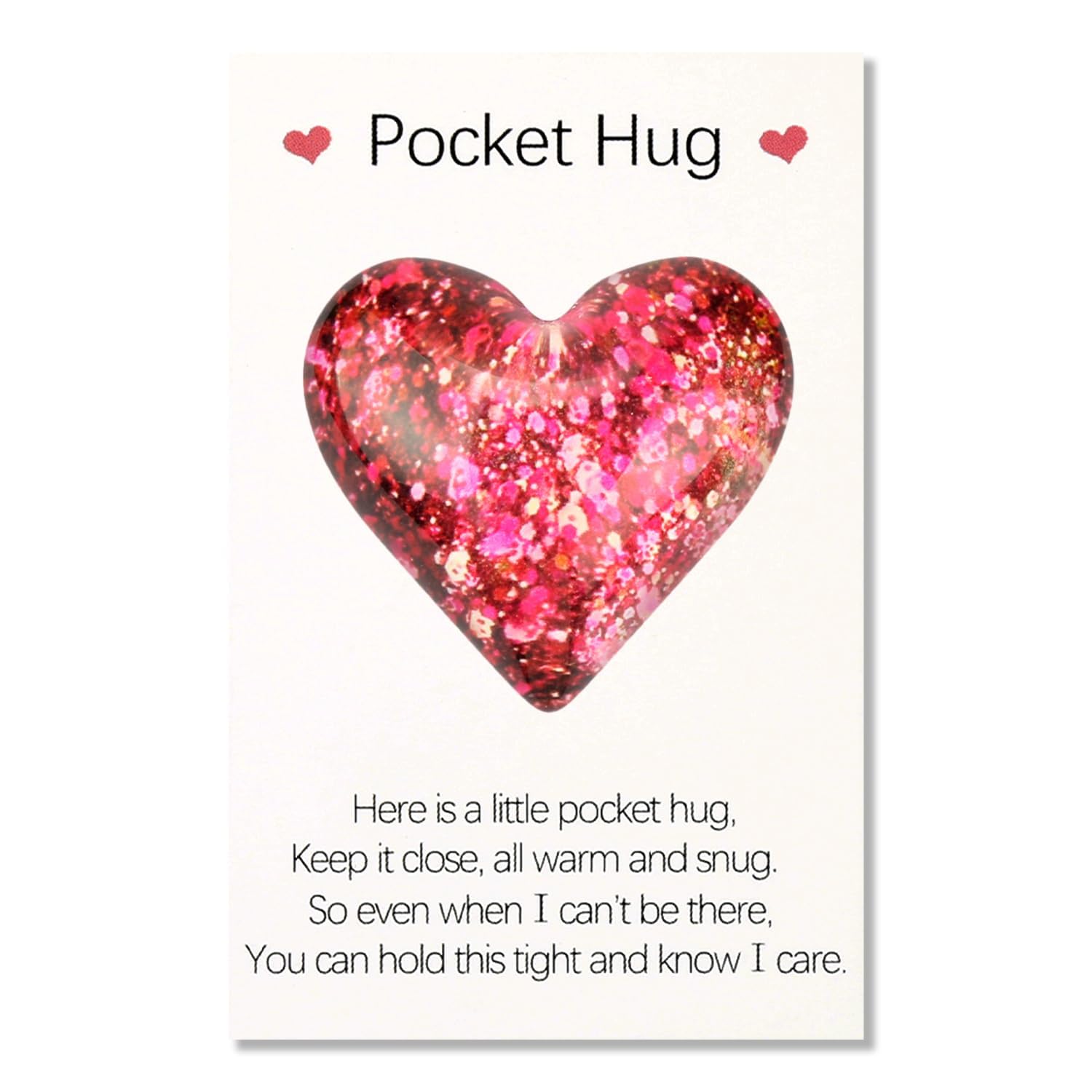 Bojueshaw Pink Pocket Hug Gift Set,Heart Keepsake With Encouragement Card,Cute Positivity Token For Friends,Family & Loved Ones(Purple)