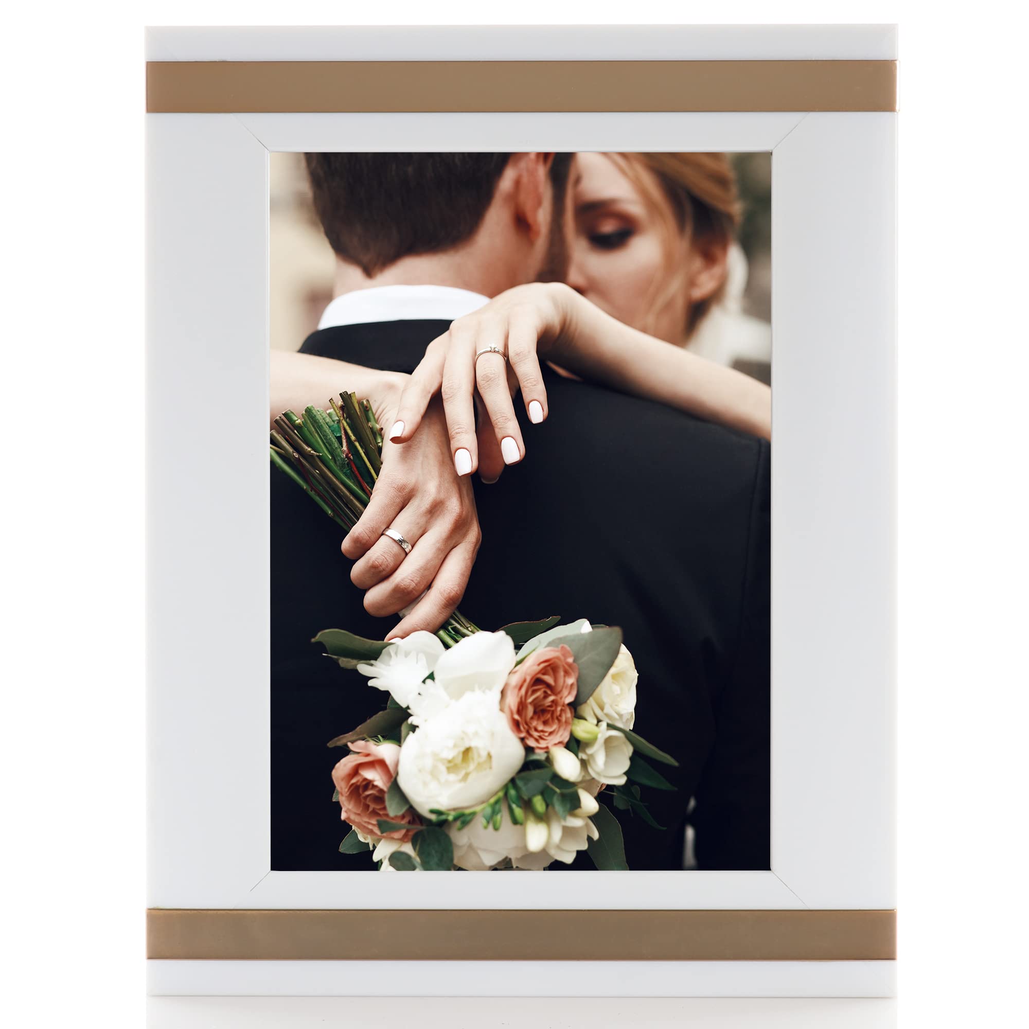 5x7 White and Gold Avant Picture Frame - Image 2