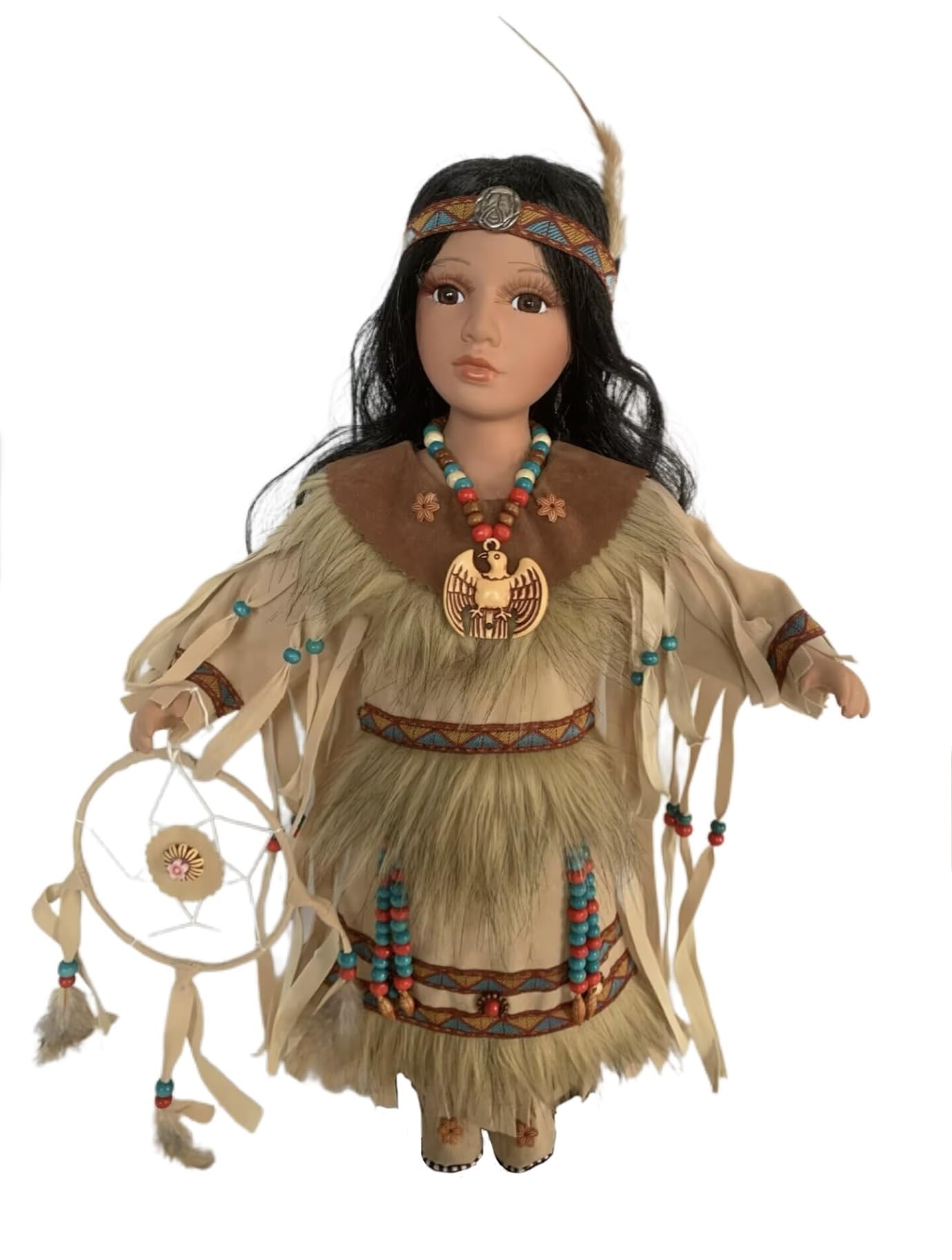 Kinnex Collections 16" Collectible Native American Indian Porcelain Doll ~ Alameda ~ D16670