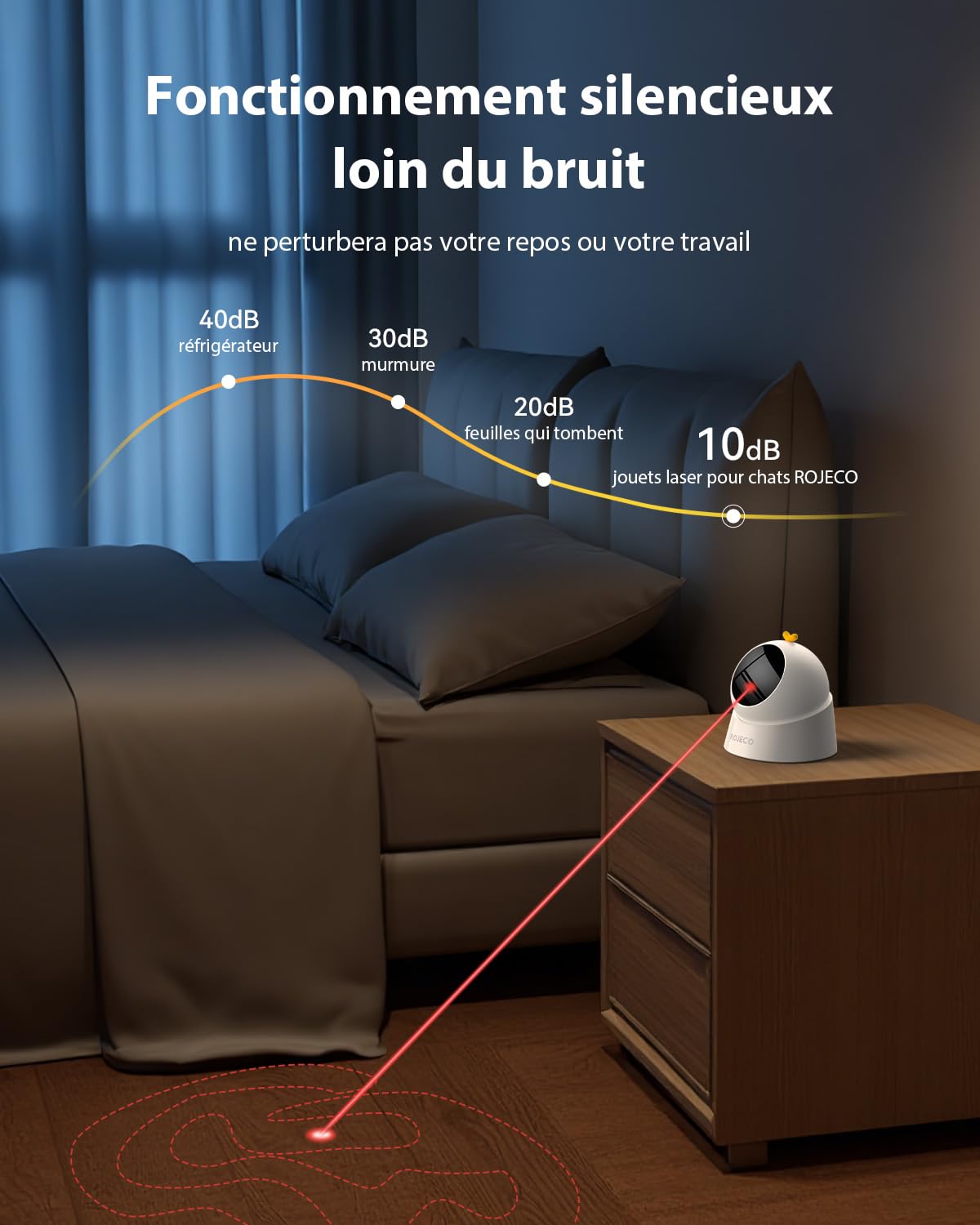 Jouet pour Chat,Jouet Chat interactif avec Batterie 1000mAh,Base magnétique à 360°,Suivi de Mouvement aléatoire, Veille Automatique et 3 Modes de Vitesse,Jouet interactif pour Intérieure Chat Chatons