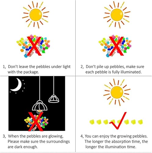 Miniatura 5 de plplaaoo Piedras de jardín, piedras luminosas al aire libre, rocas brillantes en la oscuridad, piedras luminosas que brillan para jardín, estanque,