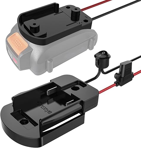 Adaptador de rueda eléctrica con fusible e interruptor, adaptador de batería seguro para batería de litio PowerShare de 20 V, con cable de calibre