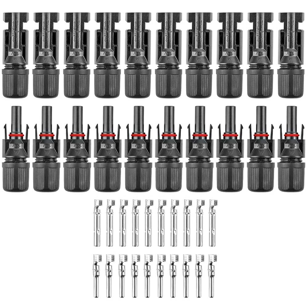 MC4 Solar Connector Kit 1000V Pack of 10 Waterproof IP67 Male & Female Panel Cable Connectors for Solar Panels (Pack of 10, 1000 Voltage)-image-14